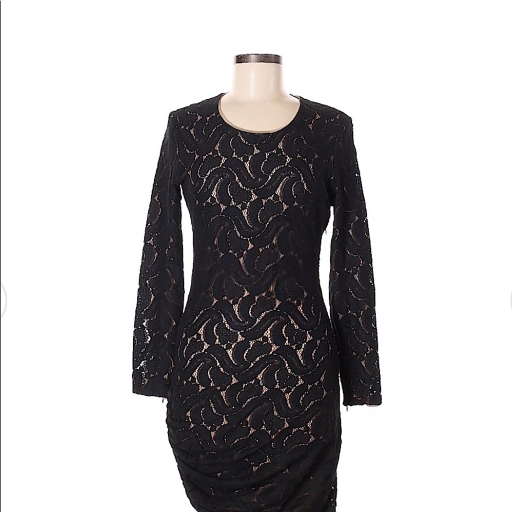 Black lace full sleeve dress
